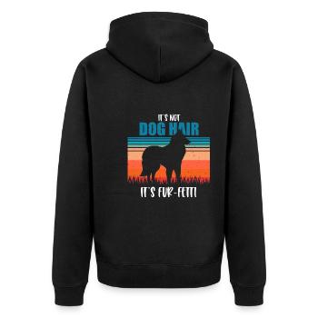 Belgischer Schäferhund - Unisex Premium Bio Zip Hoodie - Schwarz - Hinten - Nico (187cm)