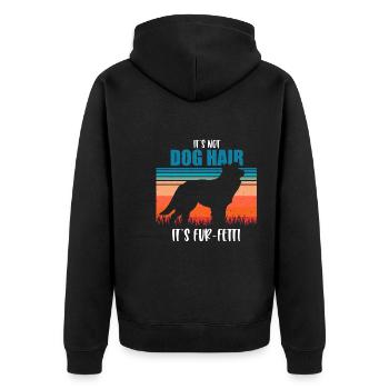 Border Collie - Unisex Premium Organic Zip Hoodie - black - Back - Nico (187cm)