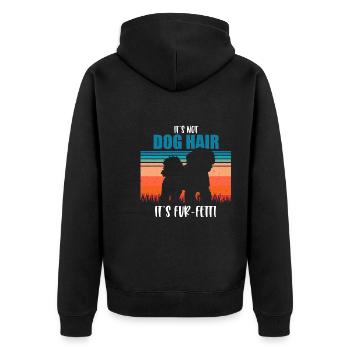Bologneser Hund - Unisex Premium Bio Zip Hoodie - Schwarz - Hinten - Nico (187cm)