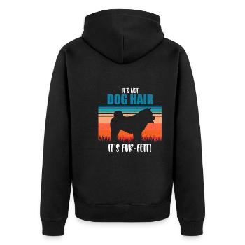 Chow Chow - Unisex Premium Bio Zip Hoodie - Schwarz - Hinten - Nico (187cm)