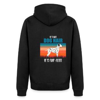 Dalmatiner - Unisex Premium Bio Zip Hoodie - Schwarz - Hinten - Nico (187cm)