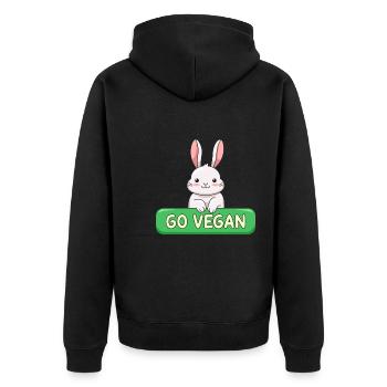 Conception de lapin pour les fiers végétaliens - Veste à capuche bio Premium Unisexe - noir - Dos - Nico (187cm)
