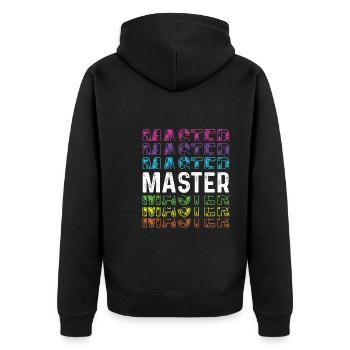 Maître Meilleur Expert L’Homme La Légende - Veste à capuche bio Premium Unisexe - noir - Dos - Nico (187cm)