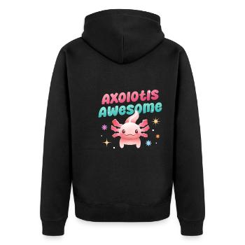 Axolotls Fantastic Design for Axolotl Fans - Unisex Premium Organic Zip Hoodie - black - Back - Nico (187cm)