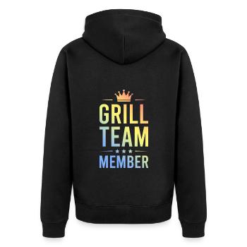 Grill Team Bunt - Unisex Premium Organic Zip Hoodie - black - Back - Nico (187cm)
