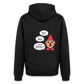 Living in Texas Weather Design for Proud Texans - Unisex Premium Organic Zip Hoodie - black - Back - Nico (187cm)