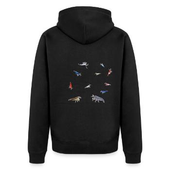 Shrimp Group Pet Design for proud shrimp fans - Unisex Premium Organic Zip Hoodie - black - Back - Nico (187cm)