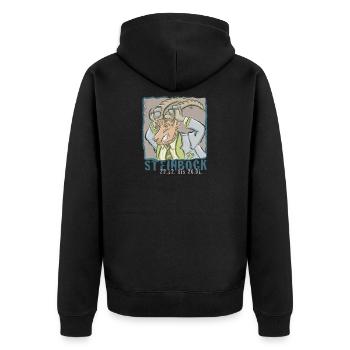 Sternzeichen - Steinbock - Unisex Premium Bio Zip Hoodie - Schwarz - Hinten - Nico (187cm)