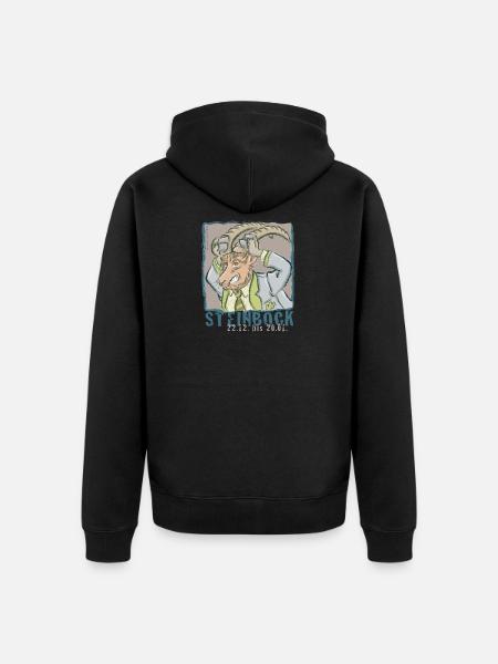 Sternzeichen - Steinbock - Unisex Premium Bio Zip Hoodie - Schwarz