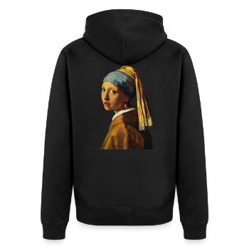 GHB Vermeer 30072017 1 - Unisex Premium Organic Zip Hoodie - black - Back - Nico (187cm)