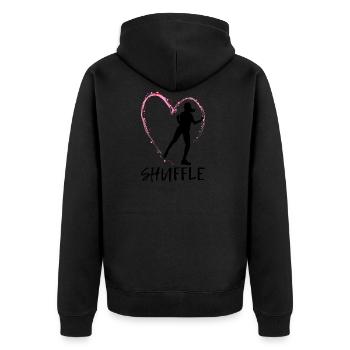 Dear Shuffle Dance - pink heart with dancer - Unisex Premium Organic Zip Hoodie - black - Back - Nico (187cm)