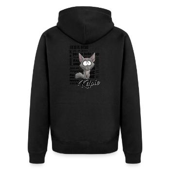 je Suis Kelpie Fawn - Noir FR - Veste à capuche bio Premium Unisexe - noir - Dos - Nico (187cm)