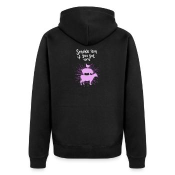 Viande pour barbecue - Veste à capuche bio Premium Unisexe - noir - Dos - Nico (187cm)