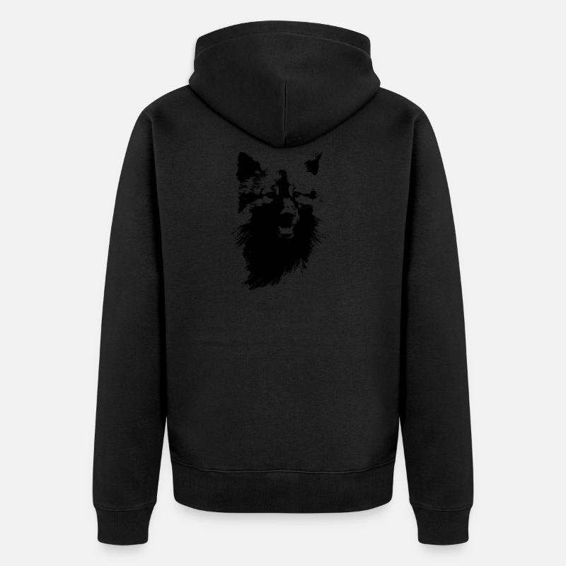 Tête de Wolfsspitz - Veste à capuche bio Premium Unisexe - noir
