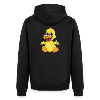 Entenküken Ente Küken - Unisex Premium Bio Zip Hoodie - Schwarz - Hinten - Nico (187cm)