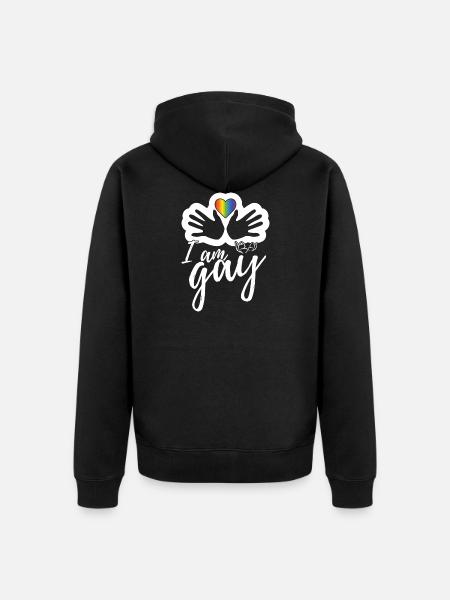 Ich bin Schwul - Unisex Premium Bio Zip Hoodie - Schwarz