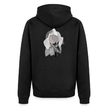 Vogeltaube - Unisex Premium Bio Zip Hoodie - Schwarz - Hinten - Nico (187cm)