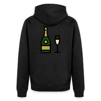 Verre à , vin mousseux, verre de - Veste à capuche bio Premium Unisexe - noir - Dos - Nico (187cm)