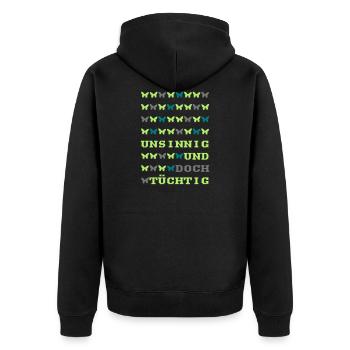 cadeau compétent absurde disant papillon - Veste à capuche bio Premium Unisexe - noir - Dos - Nico (187cm)