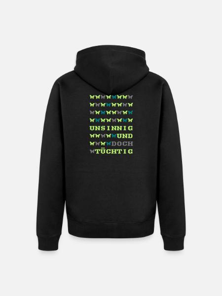 nonsensical proficient gift saying butterfly - Unisex Premium Organic Zip Hoodie - black