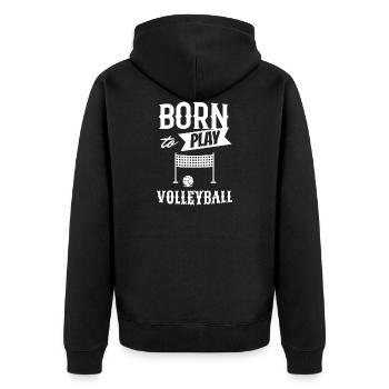 Né pour jouer au volleyball - Veste à capuche bio Premium Unisexe - noir - Dos - Nico (187cm)