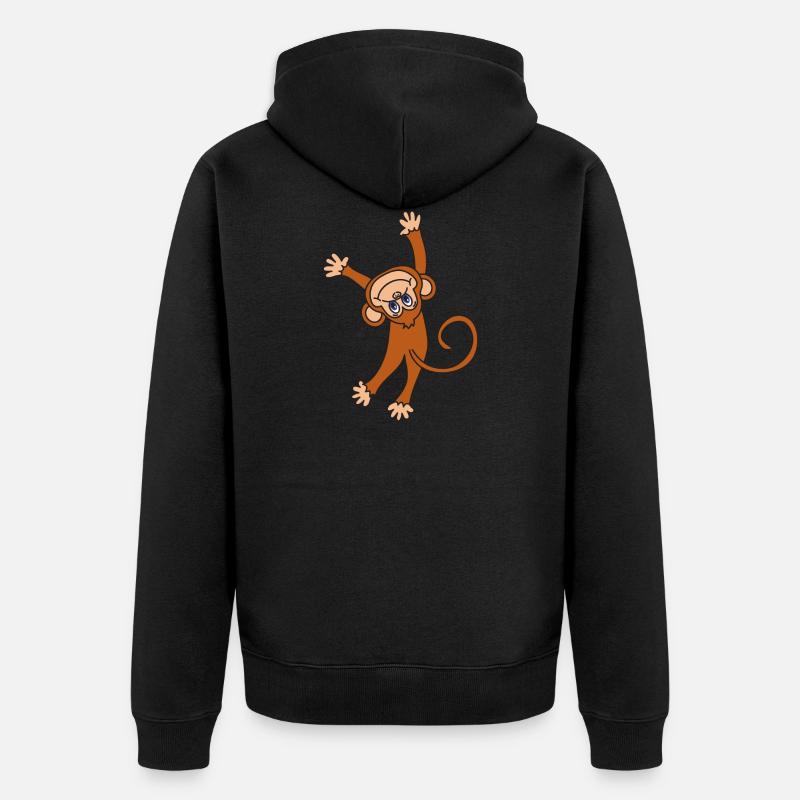 Chimpanzé de singe - Veste à capuche bio Premium Unisexe - noir