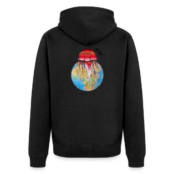 Les méduses sont des créateurs de vie - les gardiens d'Orbis - Veste à capuche bio Premium Unisexe - noir - Dos - Nico (187cm)