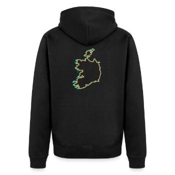 Irland - Unisex Premium Bio Zip Hoodie - Schwarz - Hinten - Nico (187cm)