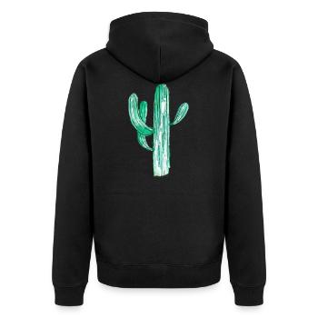 Cactus aquarelle - Veste à capuche bio Premium Unisexe - noir - Dos - Nico (187cm)