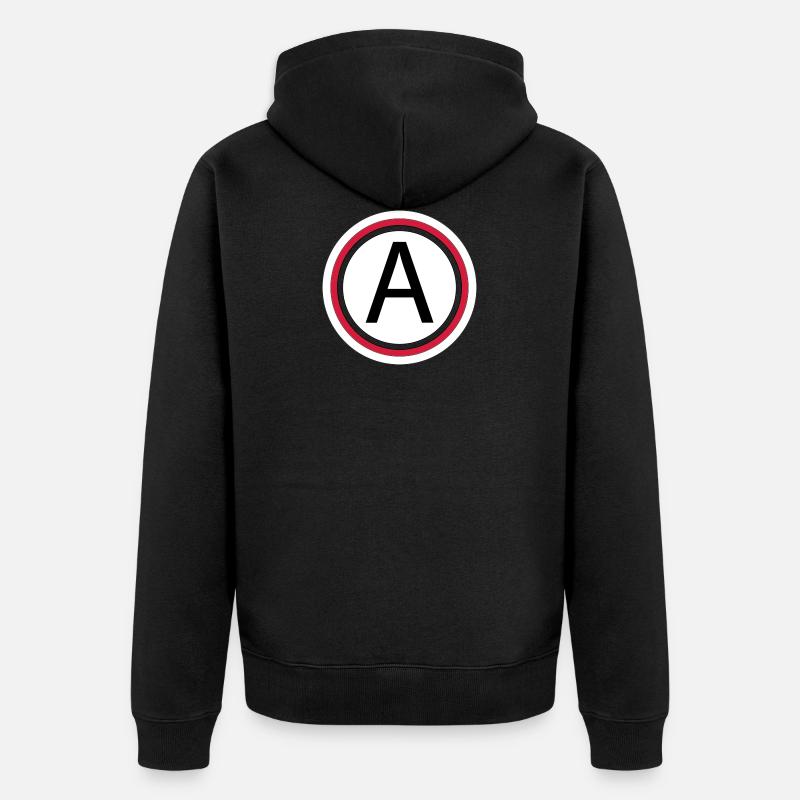 Buchstabe A - Unisex Premium Bio Zip Hoodie - Schwarz