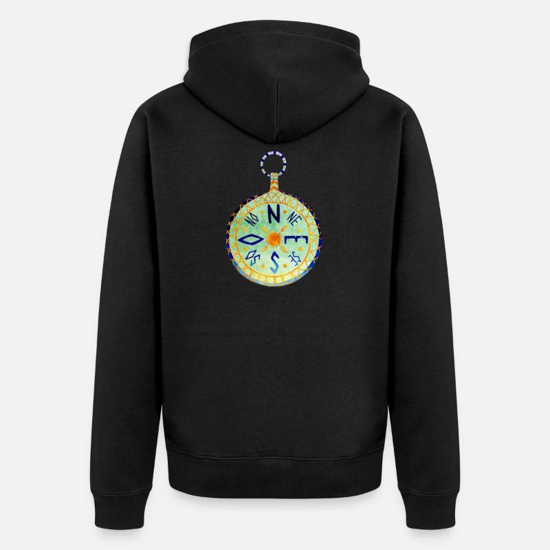 Compass - Unisex Premium Bio Zip Hoodie - Schwarz
