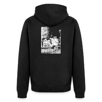 Mon vieux village - village historique à la maison - Veste à capuche bio Premium Unisexe - noir - Dos - Nico (187cm)