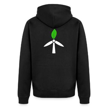 Energie éolienne, environnement, énergie nucléaire non merci - Veste à capuche bio Premium Unisexe - noir - Dos - Nico (187cm)