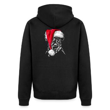 Bonnet de chien de Noël SCHNAUZER, cadeau Wilsigns - Veste à capuche bio Premium Unisexe - noir - Dos - Nico (187cm)