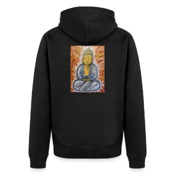Bouddha - Veste à capuche bio Premium Unisexe - noir - Dos - Nico (187cm)