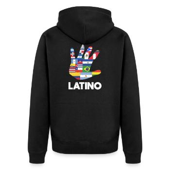 Latino Amérique latine Drapeaux Blanc - Veste à capuche bio Premium Unisexe - noir - Dos - Nico (187cm)