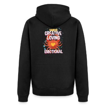 Cancer du zodiaque Horoscope Crabe Esprit Animal - Veste à capuche bio Premium Unisexe - noir - Dos - Nico (187cm)