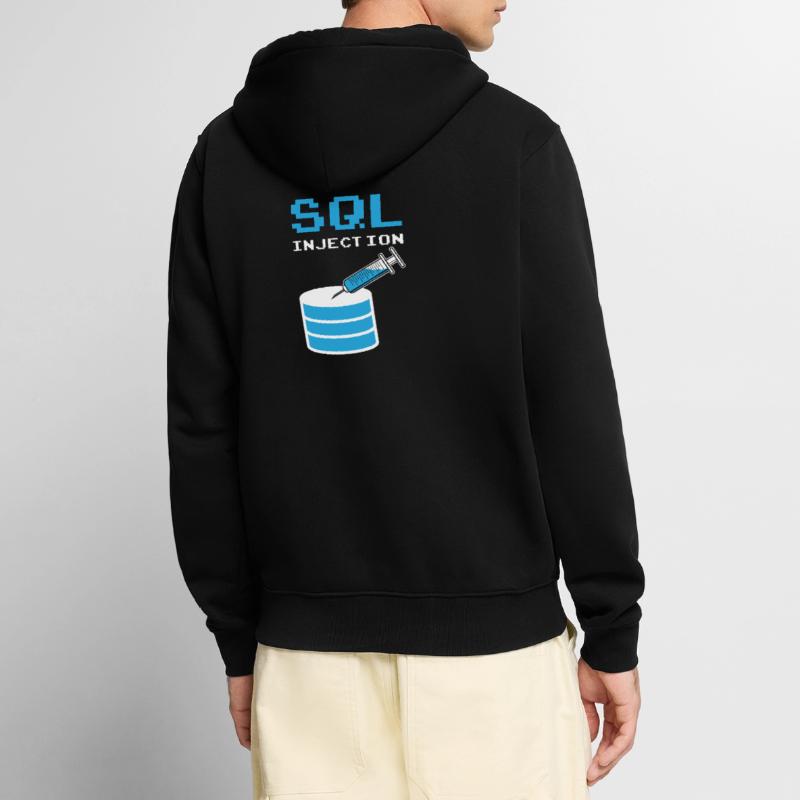Injection SQL pour les administrateurs de base de données SQL Veste à capuche bio Premium Unisexe