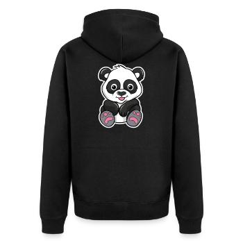Panda bear - Unisex Premium Organic Zip Hoodie - black - Back - Nico (187cm)