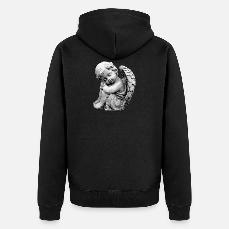 Engel Angel Engelchen Geschenkidee - Unisex Premium Bio Zip Hoodie - Schwarz