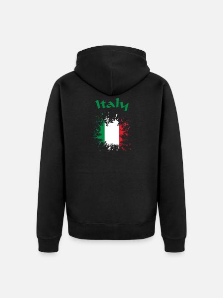 Italy Italy italy - Unisex Premium Organic Zip Hoodie - black
