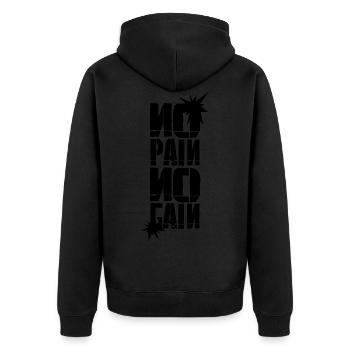 Formations "NO PAIN NO GAIN" - Motivation - Veste à capuche bio Premium Unisexe - noir - Dos - Nico (187cm)