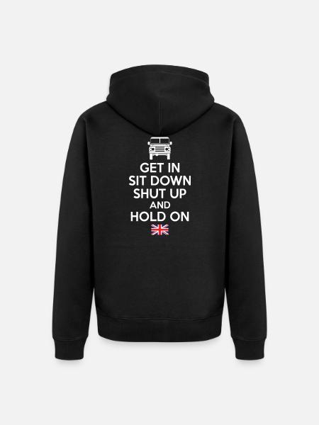 Hold On Landy - Unisex Premium Organic Zip Hoodie - black