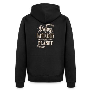 Inspirational Détruisez le patriarcat pas l'avion - Veste à capuche bio Premium Unisexe - noir - Dos - Nico (187cm)