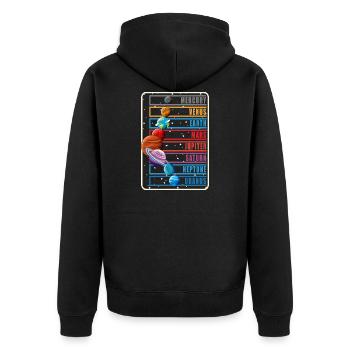 La science astronome des planètes du système solaire - Veste à capuche bio Premium Unisexe - noir - Dos - Nico (187cm)