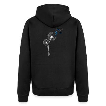 Pusteblume Papillon Femmes Cadeau - Veste à capuche bio Premium Unisexe - noir - Dos - Nico (187cm)
