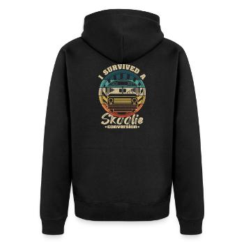 Camping Bus Rengain pour un bricoleur de Skoolie - Veste à capuche bio Premium Unisexe - noir - Dos - Nico (187cm)