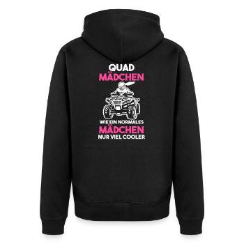 Quad Mädchen Quadfahrer Fahrerin Geschenk - Unisex Premium Bio Zip Hoodie - Schwarz - Hinten - Nico (187cm)