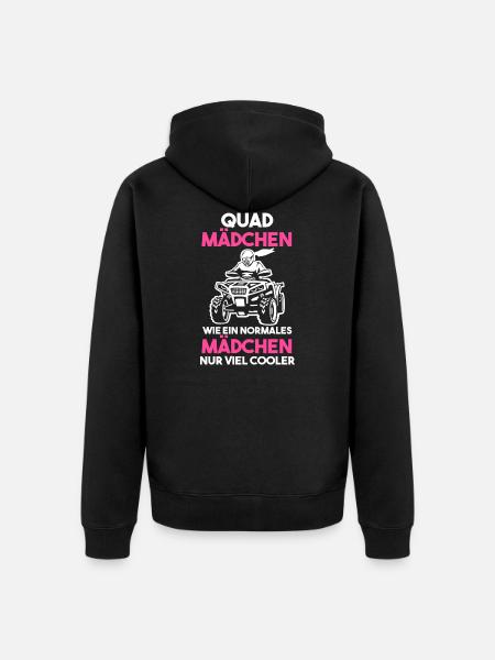 Quad Mädchen Quadfahrer Fahrerin Geschenk - Unisex Premium Bio Zip Hoodie - Schwarz