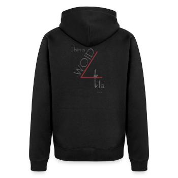 Woidviatla - Unisex Premium Bio Zip Hoodie - Schwarz - Hinten - Nico (187cm)